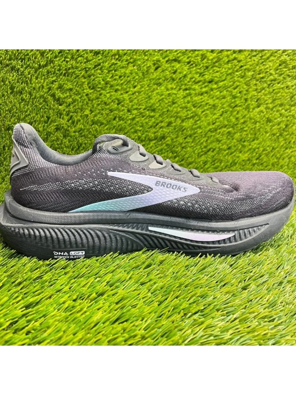 Brooks Ghost 17 Womens Size 10 Gray Black Purple Athletic Running Shoes Sneakers
